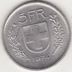 Suíça 5 Francos 1974