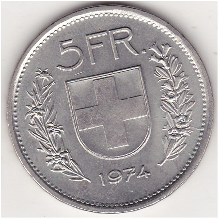 Suíça 5 Francos 1974