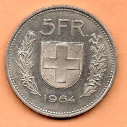 Suíça 5 Francos 1984