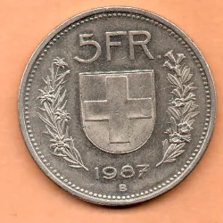 Suíça 5 Francos 1987