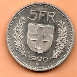 Suíça 5 Francos 1990