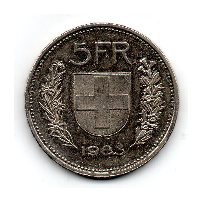 Suíça 5 Francos 1983