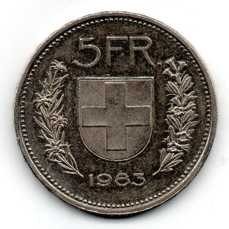 Suíça 5 Francos 1983