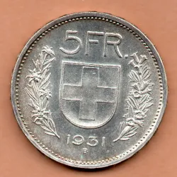 Suíça 5 Francos 1931