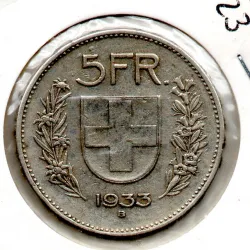Suíça 5 Francos 1933