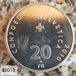 Suíça 20 Francos 2010 (100 J. Berninabahn)
