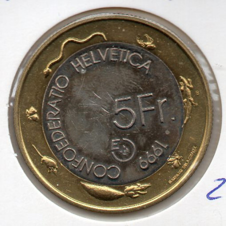 Suíça 5 Francos 1999 ( Fête des Vignerons Prova