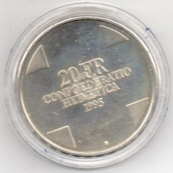 Suíça 20 Francos 1995 Rat.Sclangenkön.