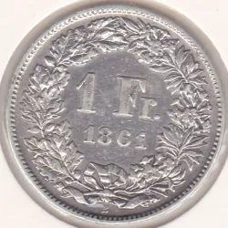 Suíça 1 Franco 1861