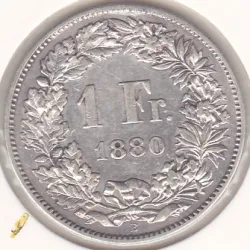 Suíça 1 Franco 1880