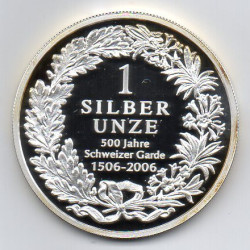 Suíça 2006 Onça Prata 500 anos da Guarda Suíça