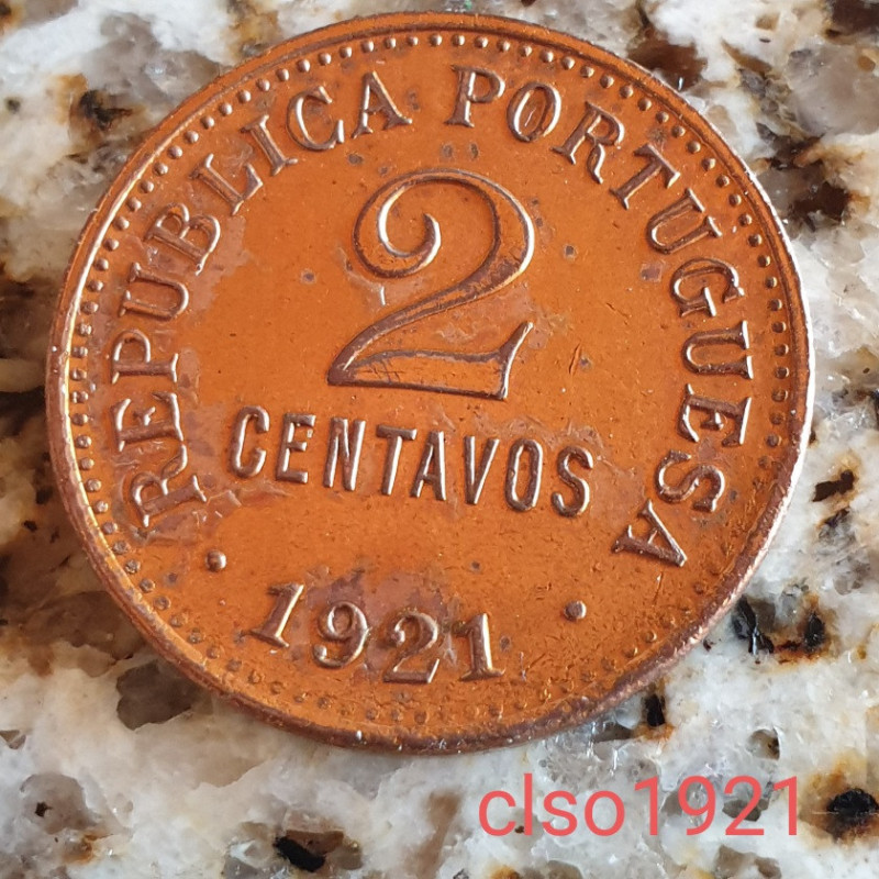 Portugal 2 Centavos 1921 Bela