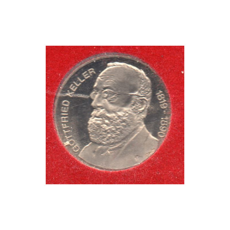 Suíça 5 Francos 1990 Gottfried Keller