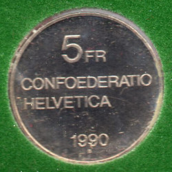 Suíça 5 Francos 1990 Gottfried Keller