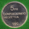 Suíça 5 Francos 1990 Gottfried Keller