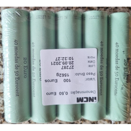 Portugal 2021 50 Centimos € Rolo