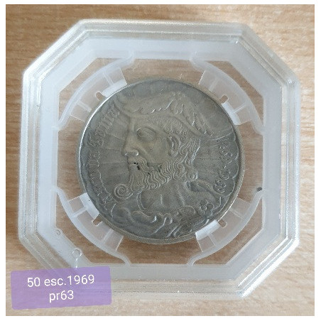 Portugal 50$00 1969 Vasco da Gama Matt Certificada