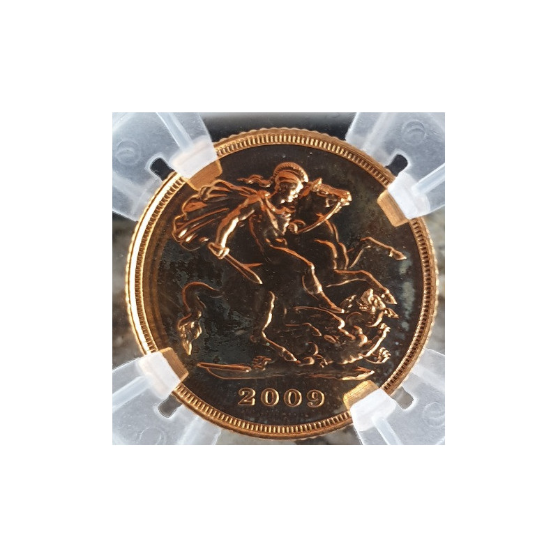 Reino Unido 1/2  Libra 2009 Certificada MS67 (ouro