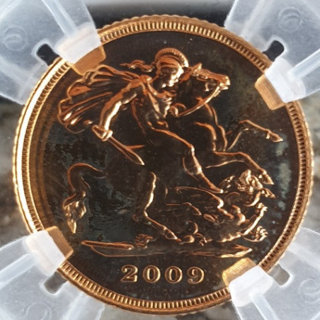 Reino Unido 1/2  Libra 2009 Certificada MS67 (ouro
