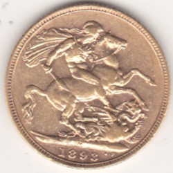 Reino Unido Libra 1893 Victoria (Viúva)(ouro