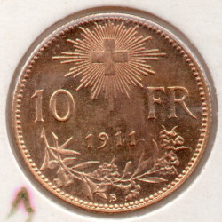 Suíça 10 Francos 1911 Vreneli (Ouro