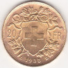 Suíça 20 Francos 1935 LB Vreneli (Ouro
