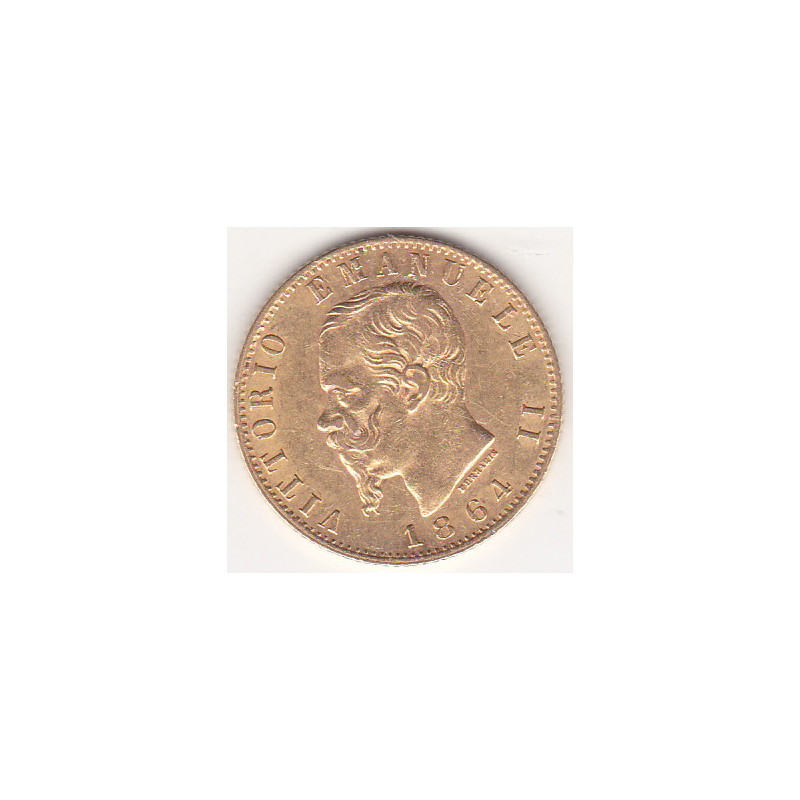 Itália 20 Lire 1864 Emanuele II Ouro