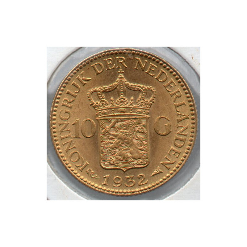 Holanda 10 Gulden 1932 Wilhelmina Ouro