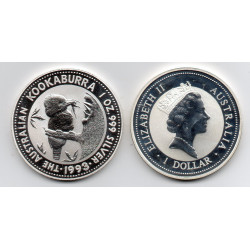 Austrália 1 Dólar 1993 Kookaburra  (Onça Prata)