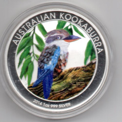 Austrália 1 Dólar 2014 Kookaburra  (Onça Prata) Colorida