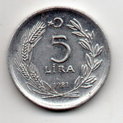 Turquia 5 Lira 1981
