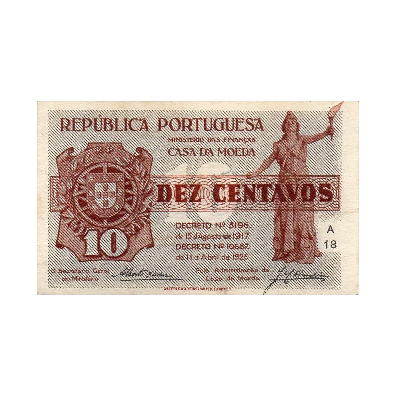 Portugal 10 Centavo 1917 Casa da Moeda