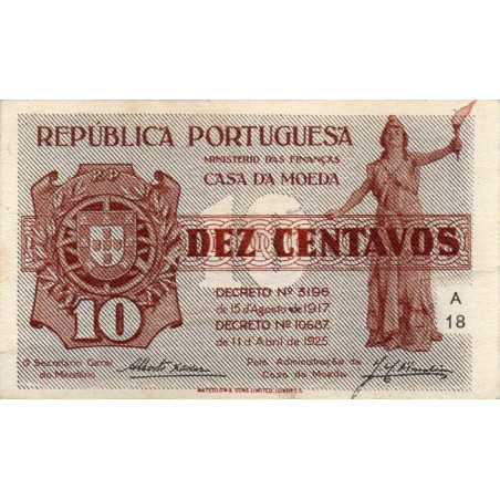 Portugal 10 Centavo 1917 Casa da Moeda