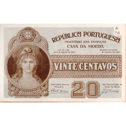 Portugal 20 Centavos 1922 Casa da Moeda