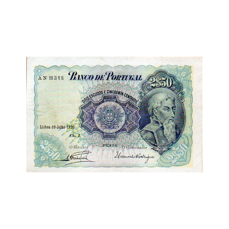 Portugal 2$50 Escudos 1920 Nuno Álvares Pereira