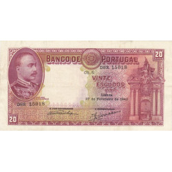 Portugal 20 Escudos 1940 Mouzinho de Albuquerque