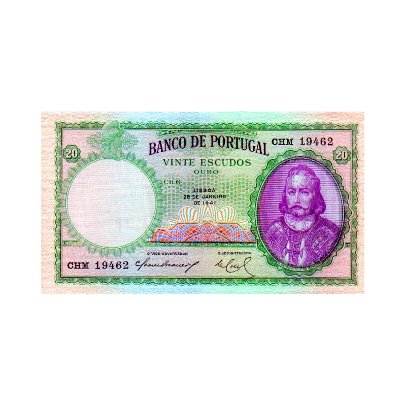 Portugal 20 Escudos 1941 D. António Luiz de Menezes