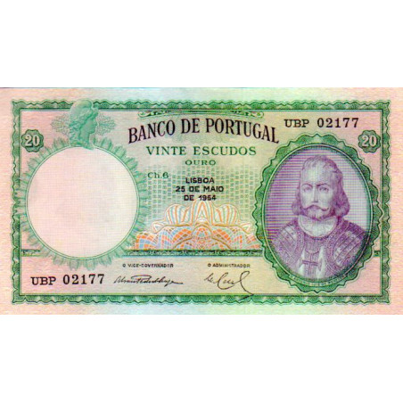Portugal 20 Escudos 1954 D. António Luiz de Menezes