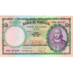 Portugal 20 Escudos 1954 D. António Luiz de Menezes