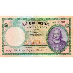Portugal 20 Escudos 1959 D. António Luiz de Menezes