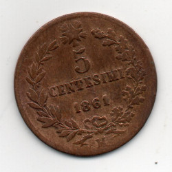 Itália 5 Centesimi 1861 M