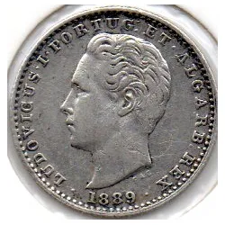 Portugal 100 Réis 1889 D. Luís I