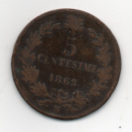 Itália 5 Centesimi 1862 N