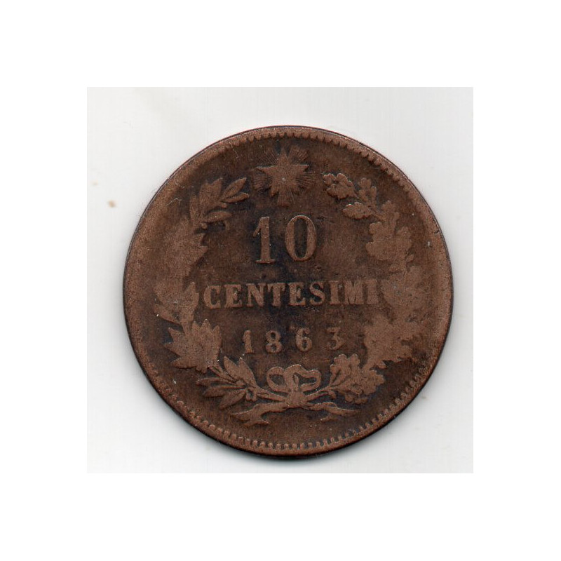 Itália 10 Centesimi 1863