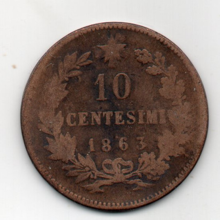 Itália 10 Centesimi 1863