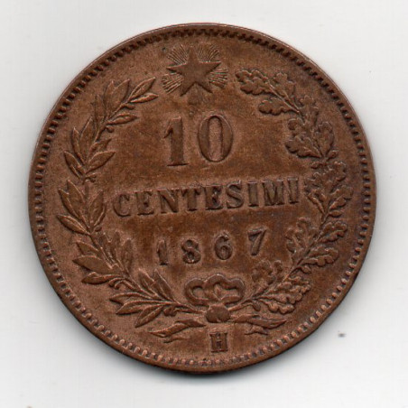 Itália 10 Centesimi 1867 H