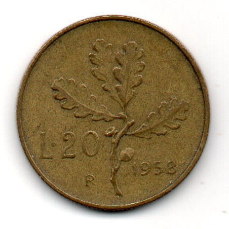 Itália 20 Lire 1958