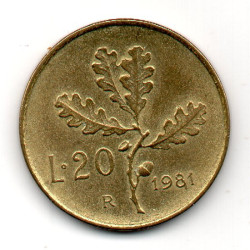 Itália 20 Lire 1980