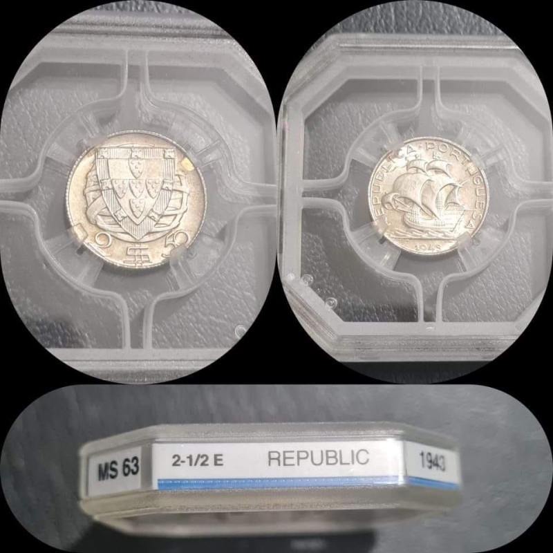 Portugal 2$50 1943 Certificada MS63