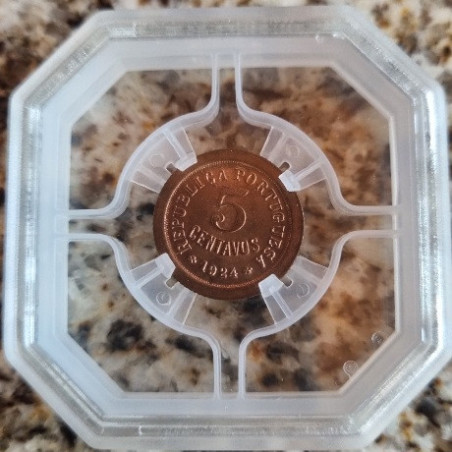 Portugal 5 Centavos 1924 Certificada MS65